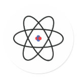 Atom Nucleus Round Stickers