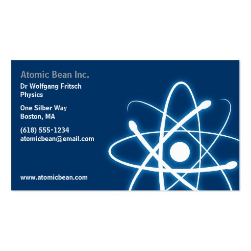 Atom - Scientist Business Card (front side)