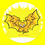 atombat atomised black outline Sticker