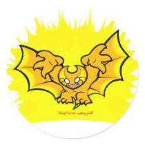 atombat atomised black outline Sticker