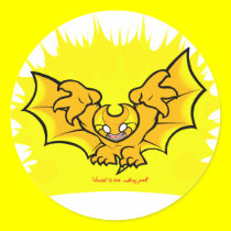 atombat atomised black outline Sticker