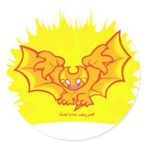 atombat atomised red outline Sticker