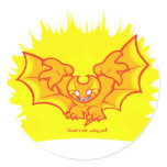 atombat atomised red outline Sticker