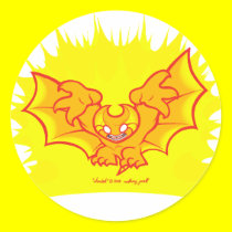 atombat atomised red outline Sticker