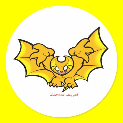 atombat atomises black outline Sticker 2 by atombat