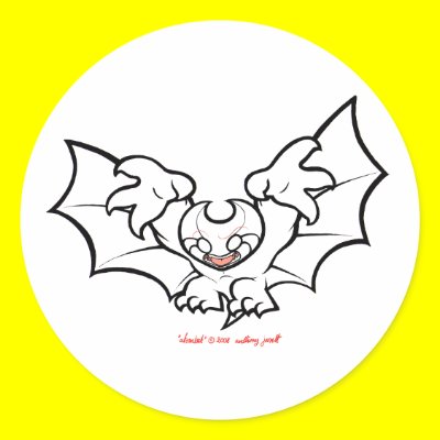 atombat atomises black outline Sticker 3 by atombat