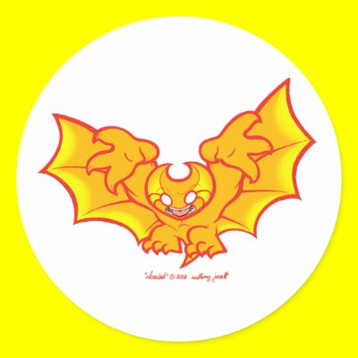 atombat atomises red outline Sticker 2 by atombat