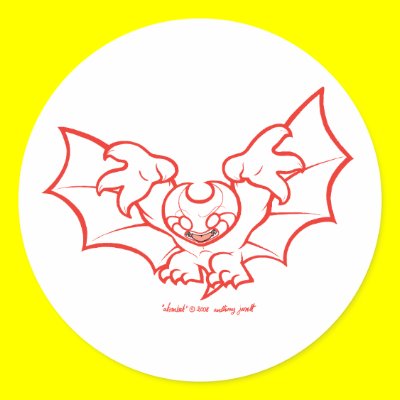 atombat atomises red outline Sticker 3 by atombat