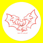 atombat atomises red outline Sticker 3