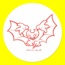 atombat atomises red outline Sticker 3 stickers