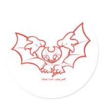 atombat atomises red outline Sticker 3