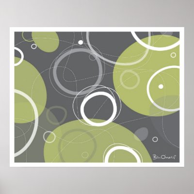 Atomic Age Abstract in Olive Poster by billoneil