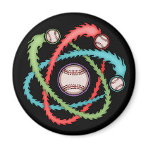 Atomic Baseball Magnet