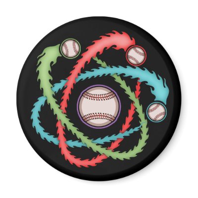 Atomic Baseball Magnet by kbilltv