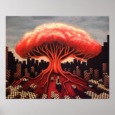 Atomic Bomb Tree Print by Surrealism
