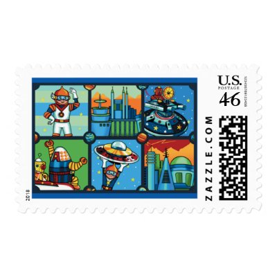 Atomic City Block 2 postage by HoodiesCollection