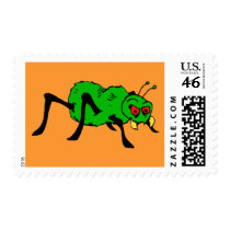 Atomic Furry Halloween Spider Halloween Postage Stamps