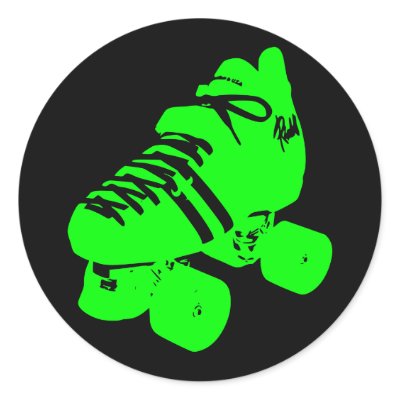 Atomic Green Roller Derby Skate Sticker by crimsonskye79
