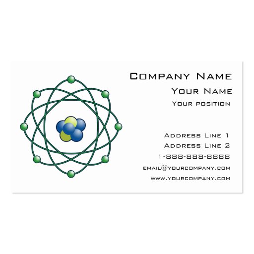 Atomic Particles Business Card Template (front side)