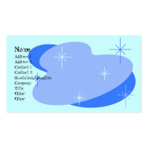 Atomic Retro Blue Business Card Template