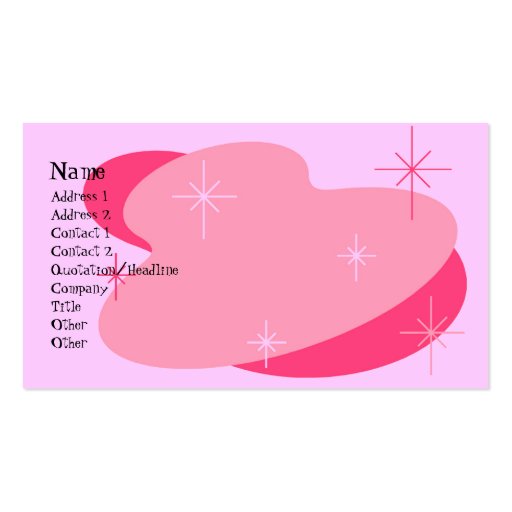 Atomic Retro Pink Business Card (front side)