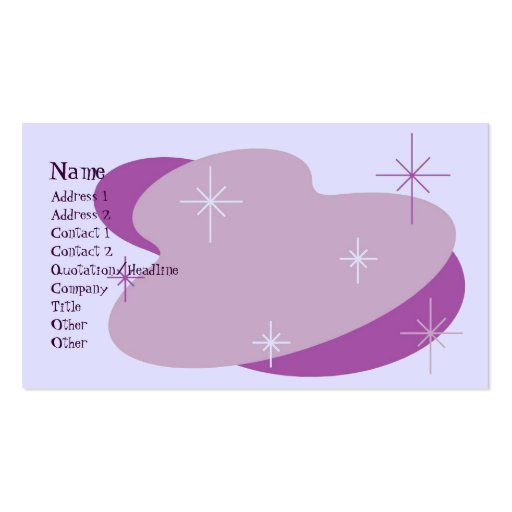 Atomic Retro Purple Business Card (front side)