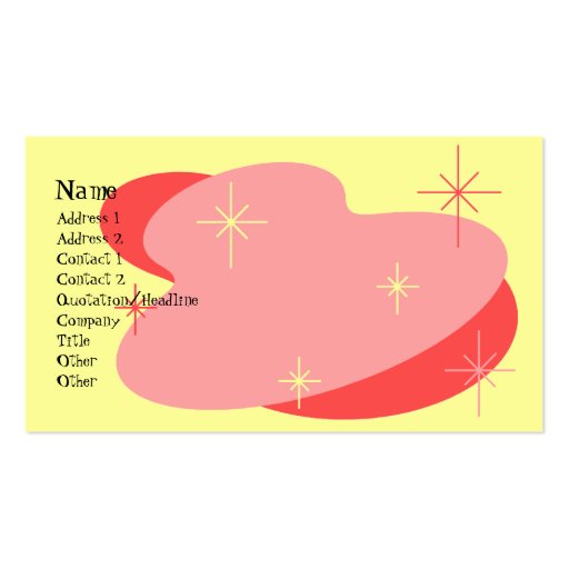 Atomic Retro Red & Yellow Business Card Template