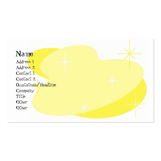 Atomic Retro Yellow & White Business Cards