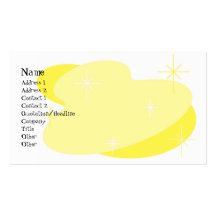 Atomic Retro Yellow & White Business Cards