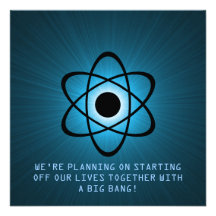 Atomic Save the Date Invite, Blue