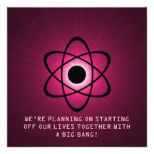 Atomic Save the Date Invite, Fuchsia
