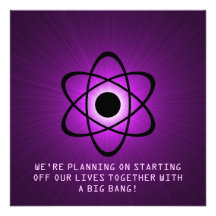 Atomic Save the Date Invite, Purple