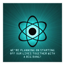 Atomic Save the Date Invite, Teal