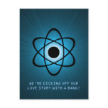Atomic Save the Date Postcard, Blue