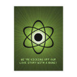 Atomic Save the Date Postcard, Green