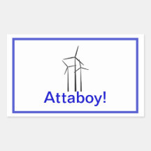 Atta Boy Wind Turbine Rectangular Sticker
