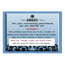 attaboy certificate business card