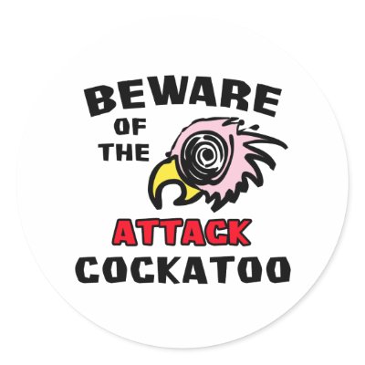 Attack Cockatoo Round Stickers by BirdsOfParadise