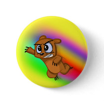 Attack Grizzly Ninja - Rainbow Blur! Pinback Button