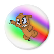 Attack Grizzly Ninja - Rainbow Blur! Fridge Magnets