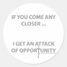 Attack of Opportunity Round Stickers