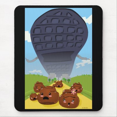 Attack of Shoezilla Happy Poo Mousepad by HappyPoo
