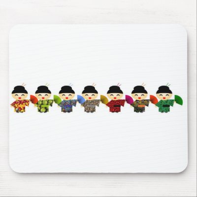 Attack of the Geisha Dolls Mouse Mat by Nushka