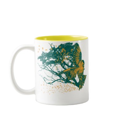 Attack of the Gold Finch Mugs by brev87