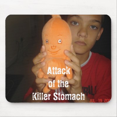Attack of the killer Stomach mose pad Mouse Mat by Dinnerboy