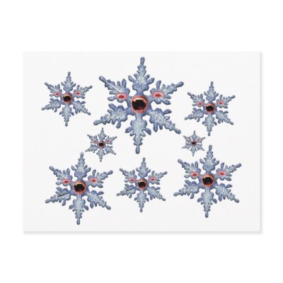 Attack of the Snowflake Zombies! Postcards by Sandyspider