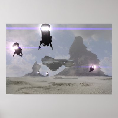 Attack of the Space Pirates Print by Acronis