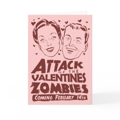 Attack of the Valentines Zombies Greeting Card by OfficeGangsta