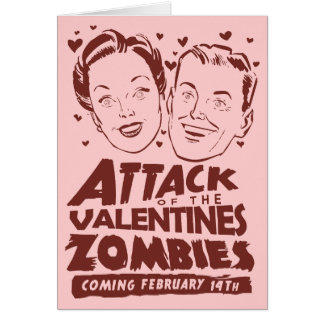 Attack of the Valentines Zombies Greeting Cards