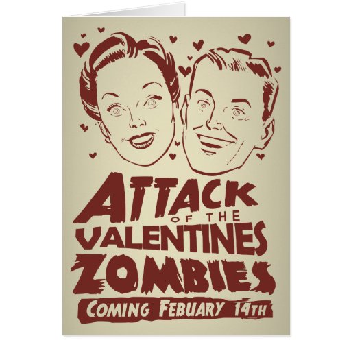 Attack of the Valentines Zombies Greeting Cards